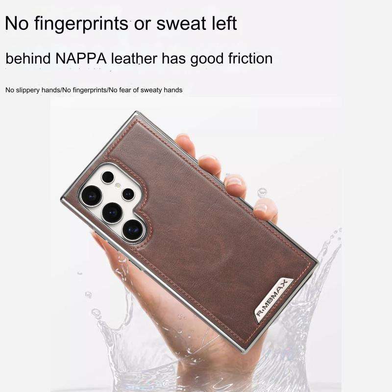 Premium PU Leather Magnetic Mobile Phone Case for Samsung Galaxy Ultra Series, Shockproof Protective Wireless Charging Cover