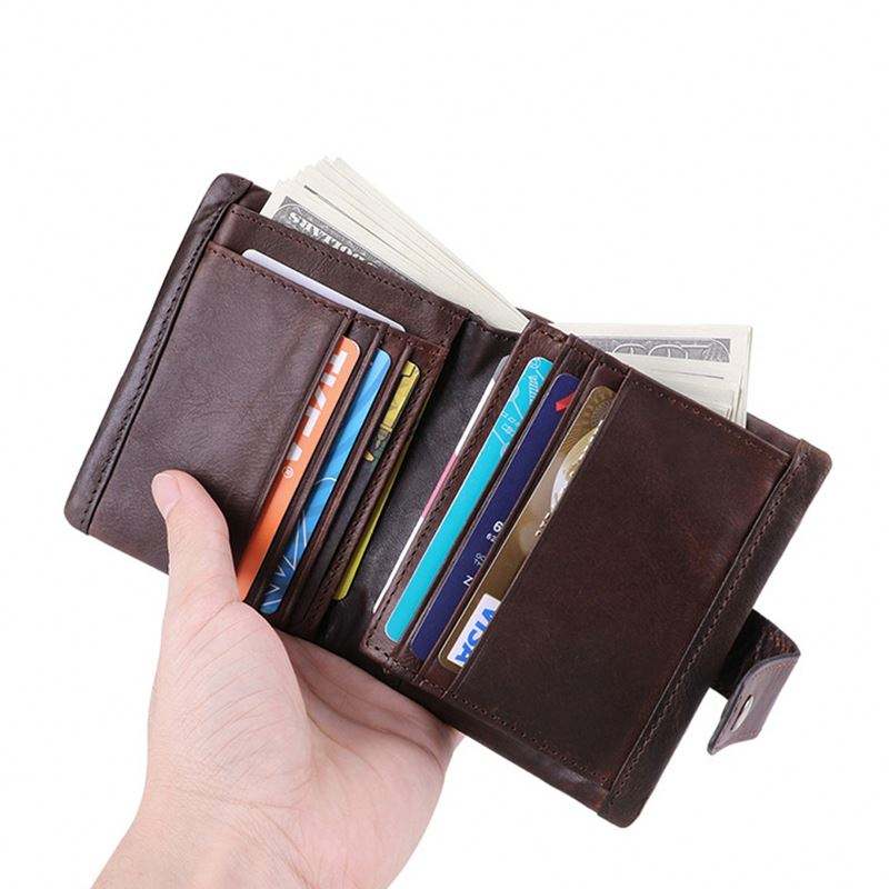 BEARKY Trendy Short RFID Blocking Genuine Leather Wallet for Men and Women Luxury Zipper Closure High Quality