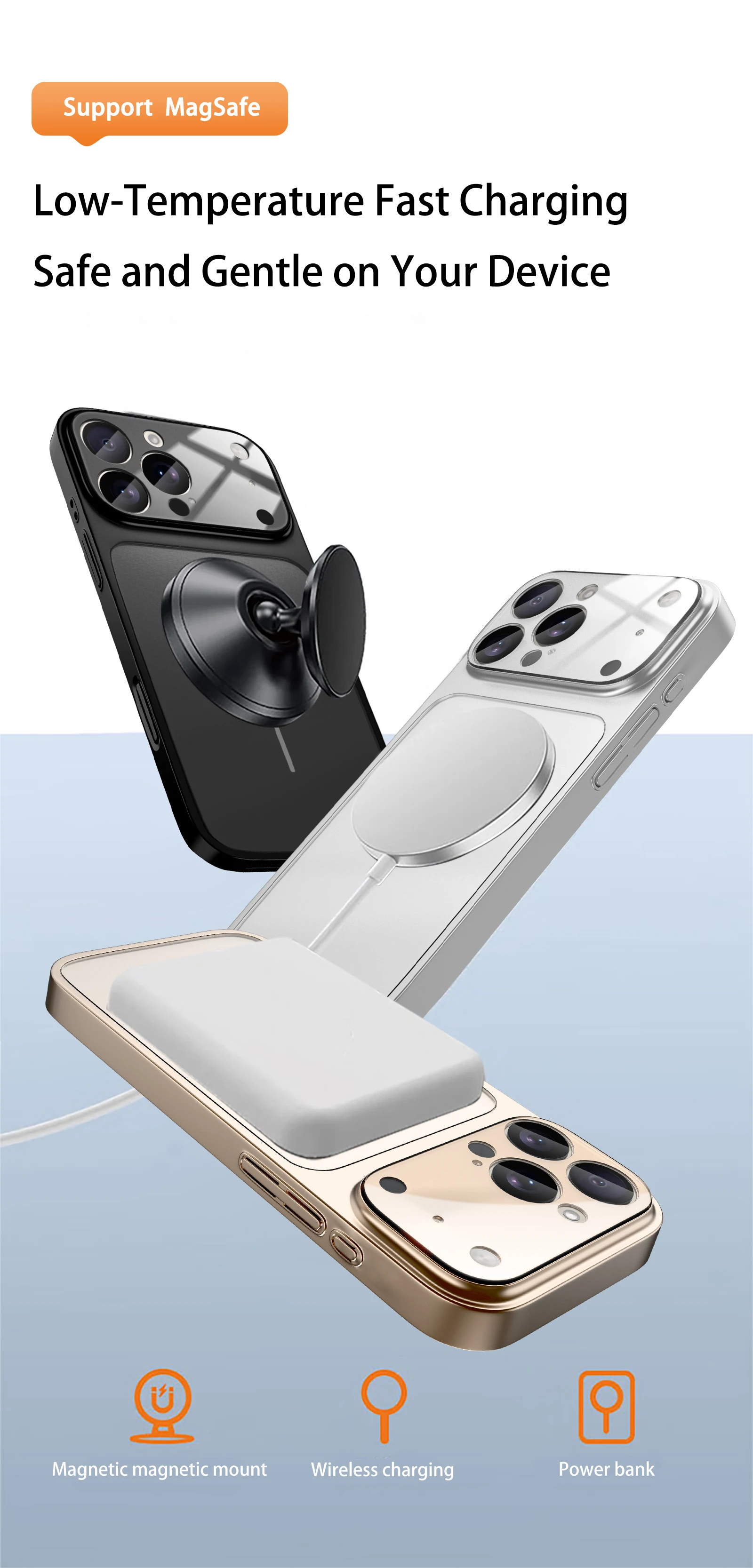 Magnetic Wireless Charging Phone Case for iPhone