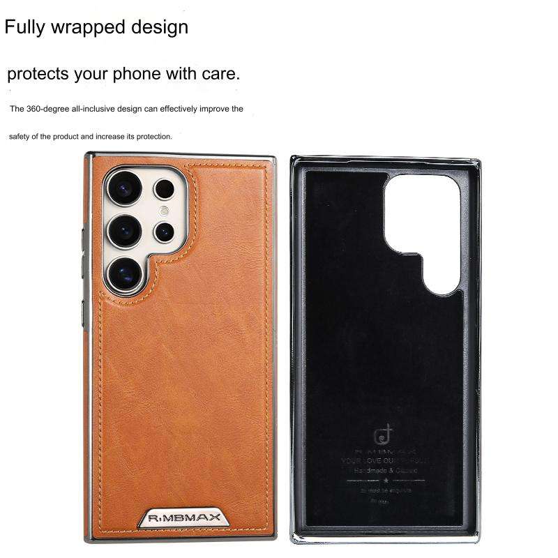 Premium PU Leather Magnetic Mobile Phone Case for Samsung Galaxy Ultra Series, Shockproof Protective Wireless Charging Cover