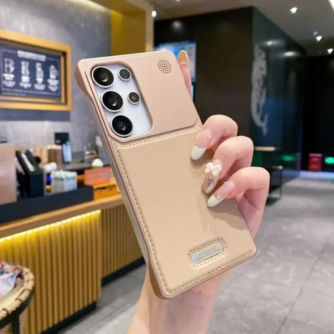 Premium Metallic AeroFLex  Leather Case With Aroma Perfume Cover Compatible For Samsung S Series