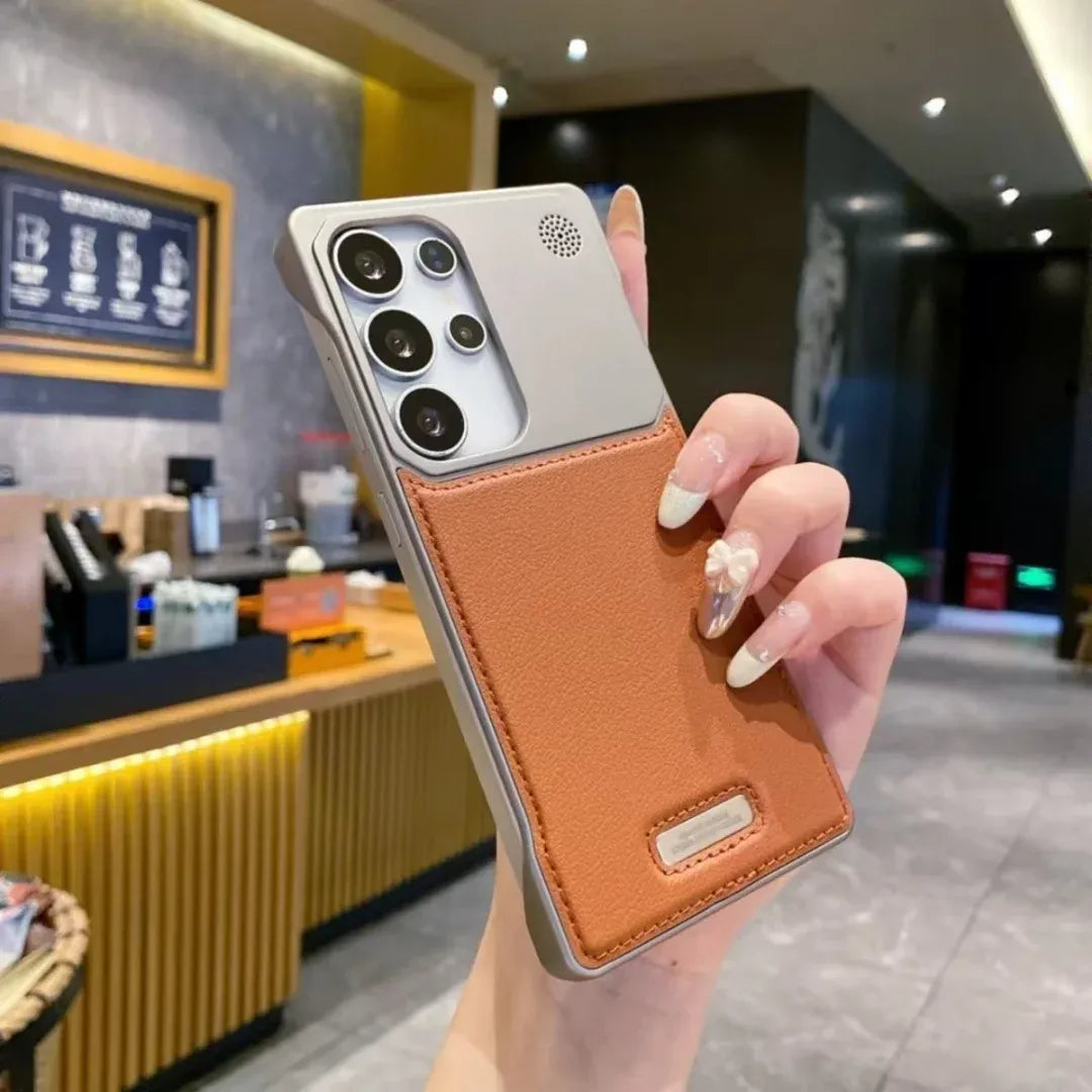 Premium Metallic AeroFLex  Leather Case With Aroma Perfume Cover Compatible For Samsung S Series