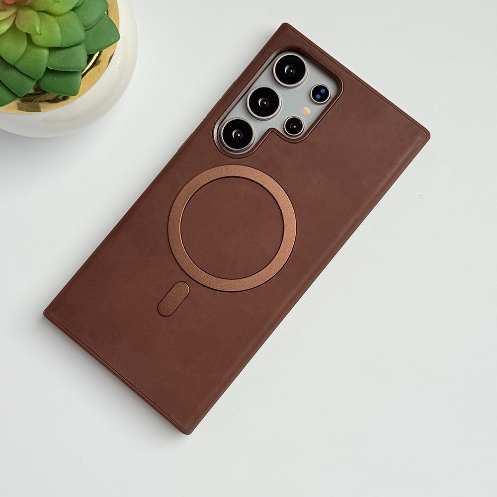 Classic Vintage Leather Magnetic Case for Samsung Series